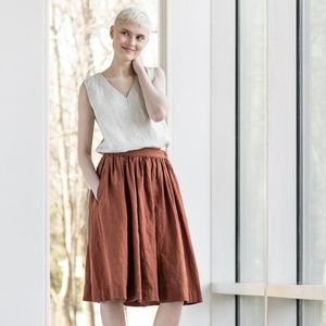 Not Perfect Linen 1950s City Skirt